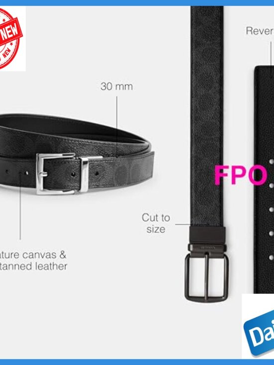 Reversible Dress Belt with Harness Buckle, Cut-to-Size, 30mm Width main image 2
